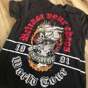 Vintage Y2K Shirt Mens Small Southpole World Tour Release Your Chaos Black Rare